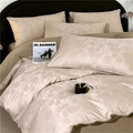 Completo Copripiumino Satin Jacquard – 4 Pezzi in 100% Cotone