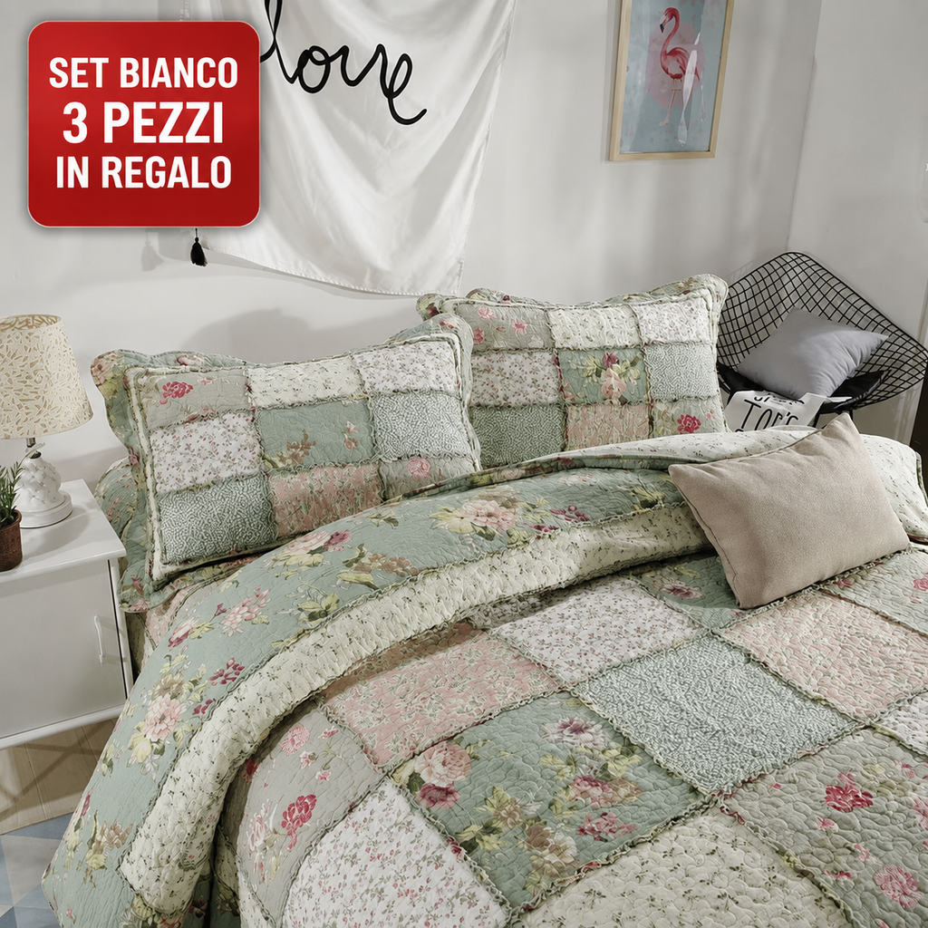 Parure de lit Vert Élégance – 4 Pièces 100% Coton