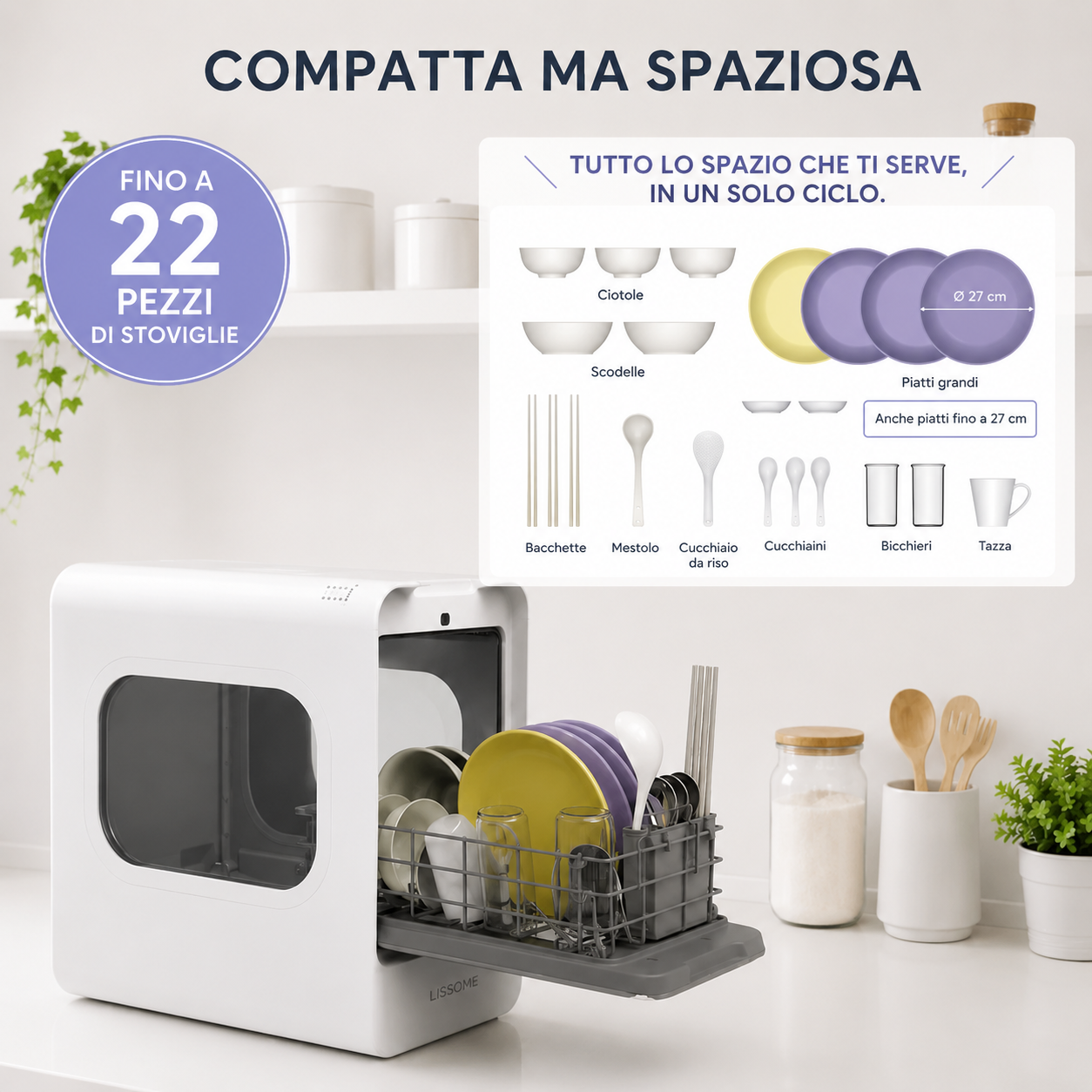SmartWash 360™ | Lavastoviglie Compatta Senza Installazione